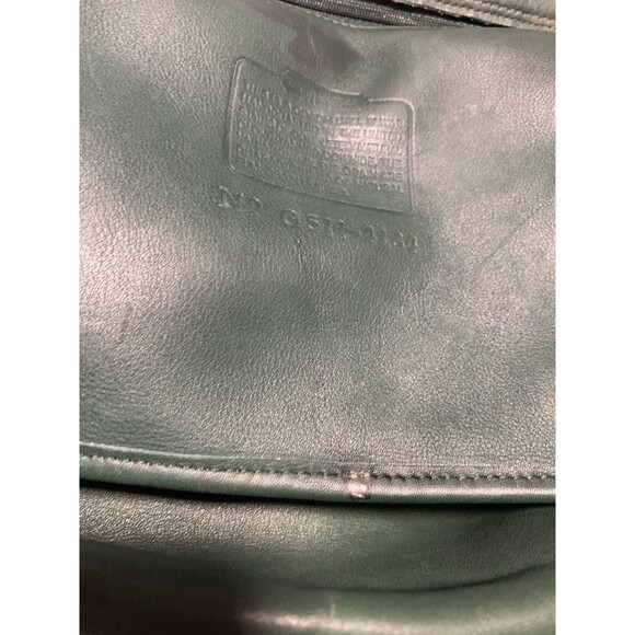 Coach Vintage Belt Green Backpack Leather Brand Logo Embossed USA Made Flaw - Picture 12 of 13